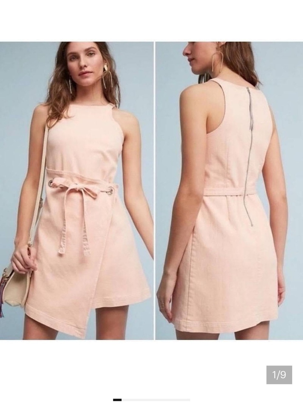 HOLDING HORSES Blush Pink Sleeveless Tie-Waist Mini Dress